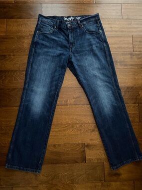 Wrangler Retro Relaxed Bootcut Men's Jeans 36x32 Dark Wash With Fading WRT20JH